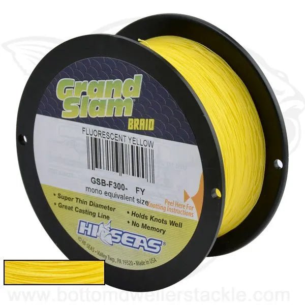 Hi-Seas Grand Slam Braid 300 Yard Spools Yellow 65 lbs Hi-Seas Grand Slam Braid 300 Yard Spools Yellow 65 lbs