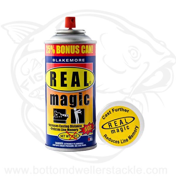 braided fishing line lubricant Real Magic Reel and Fishing Line Treatment 5oz Aerosol Spray