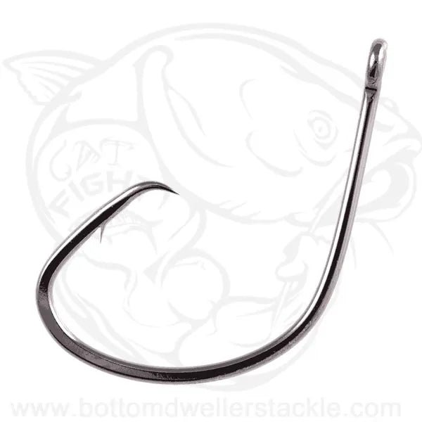 Owner Mutu Light Offset Circle Hook 5314 Black Finish Bulk Pack