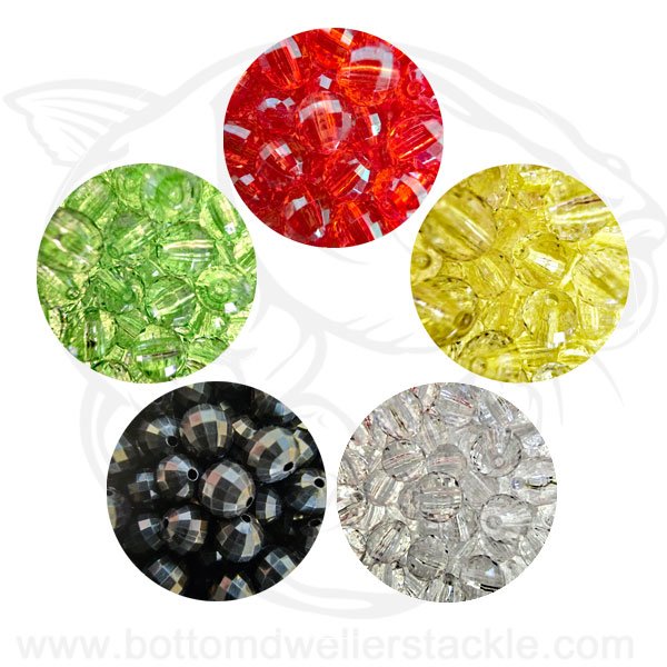 8MM Plastic Faceted Finish Rigging Beads 100 pack