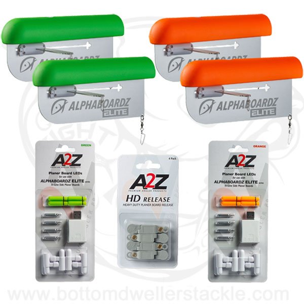 Alpha Boardz Elite Planer Boards, A2Z LED Lights, A2Z HD Release Clips