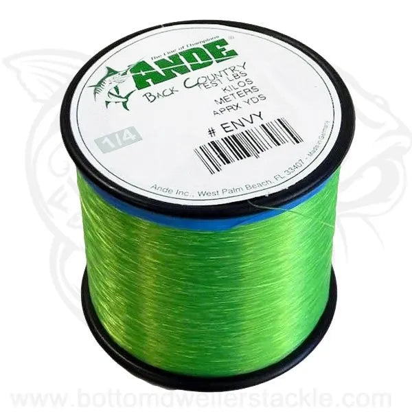 ANDE Back Country Envy Green Monofilament Quarter LB Spools