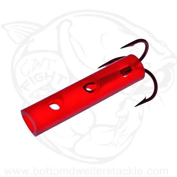 Boss Kat Tube Treble Boss Red Dip Bait Tube Dead Red Treble Hook BK97Q