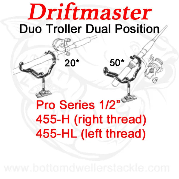 Driftmaster Pro Series Duo Troller Rod Holders 455-H and 455-HL