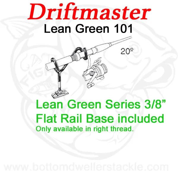 Driftmaster Lean Green Series 101 Rod Holder with flat rail base