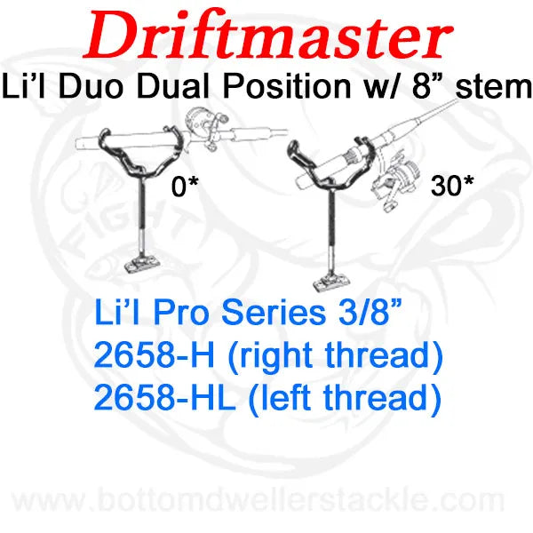 Driftmaster Li'l Pro Series Duo Rod Holders 2658-H and 2658-HL with Extended Shaft