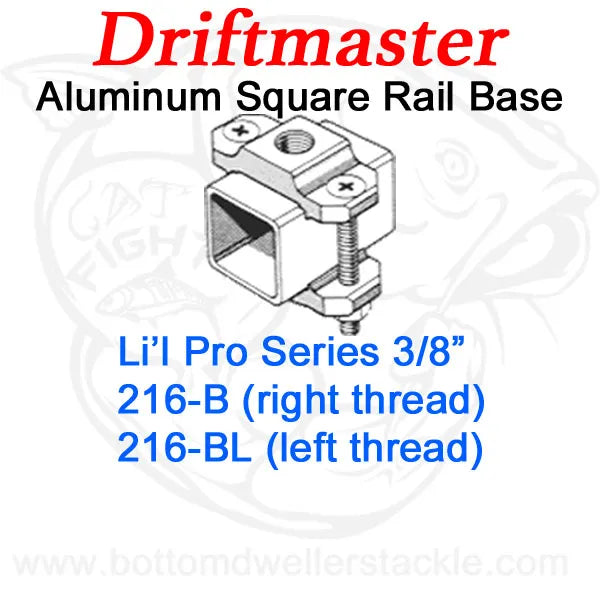 Driftmaster Li'l Pro Series Rod Holder Bases 216-B or 216-BL Square Rail Clamp