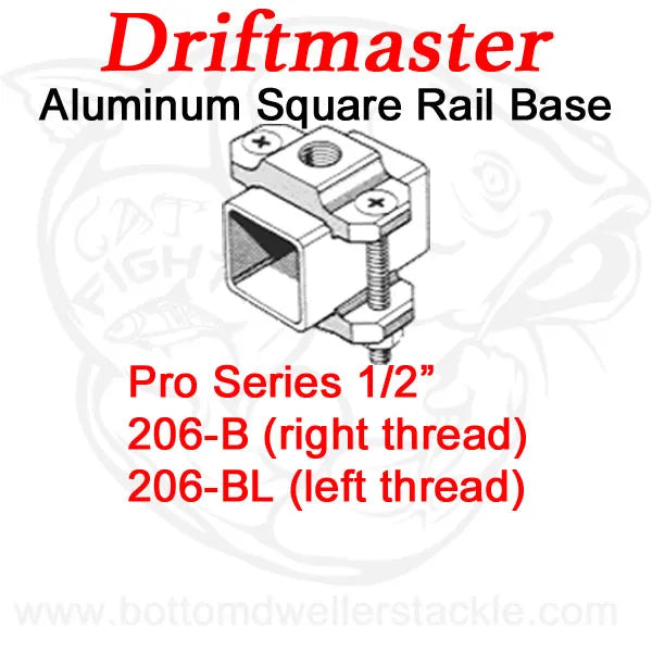 Driftmaster Pro Series Rod Holder Bases 206-B or 206-BL Square Rail Clamp