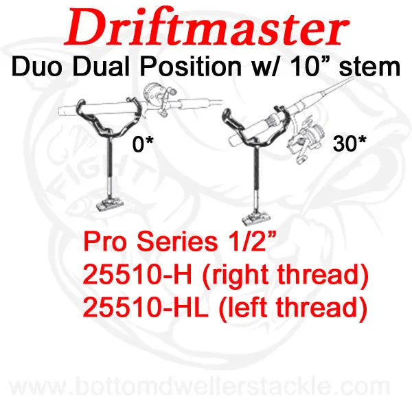 Driftmaster Pro Series Duo Rod Holders 25510-H and 25510-HL with Extended Shaft