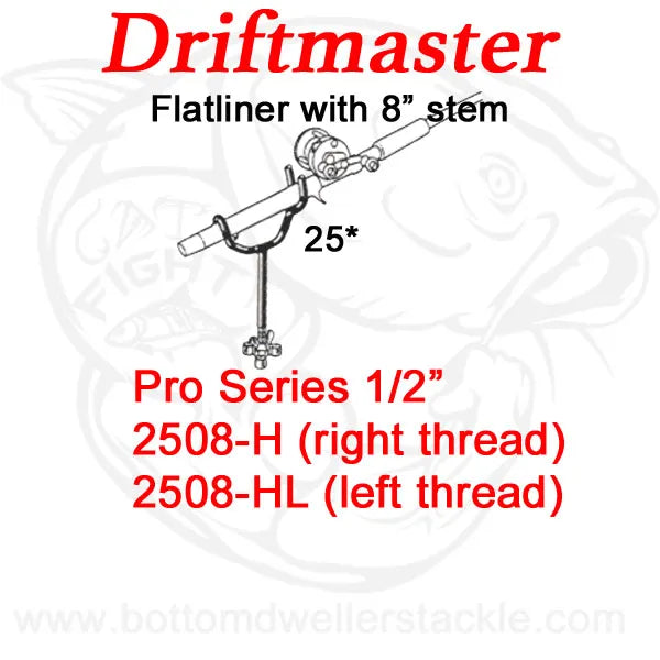 Driftmaster Pro Series Flatliner Rod Holders 2508-H and 2508-HL with Extended Shaft