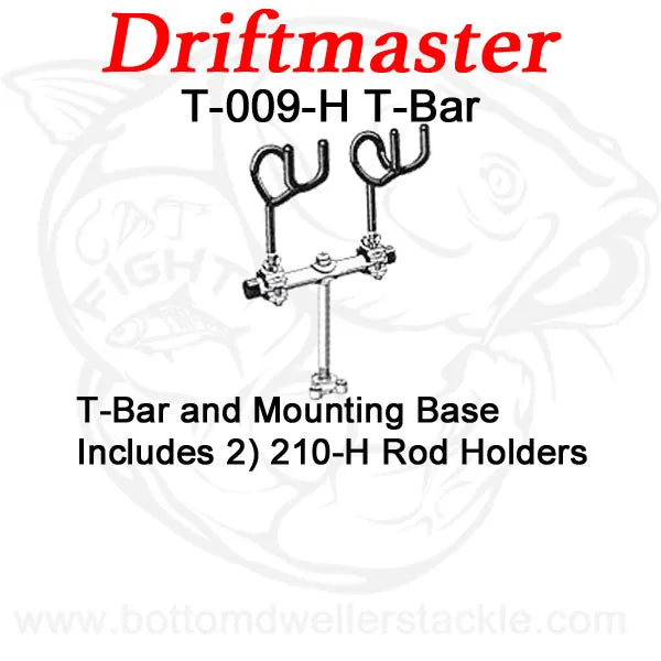 Driftmaster T-Bar T-009-H with rod holders and bases
