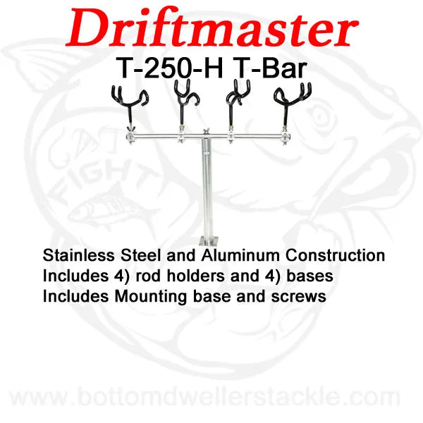 Driftmaster T-Bar T-250-H with rod holders and bases