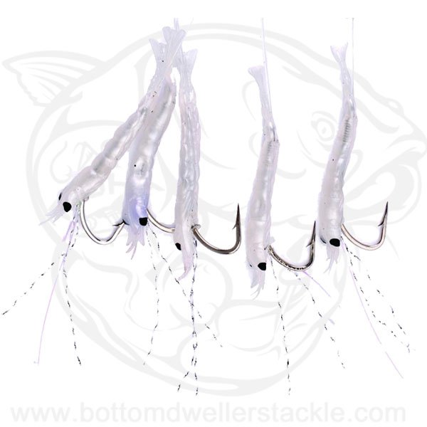 Eagle Claw L948 Lazer Sharp Sabiki Rig White Shrimp