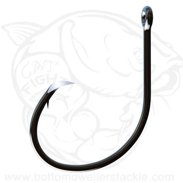 Eagle Claw Light Wire Offset Circle Sea Hooks Model L197BKGH Small Pack - L197BKGH-2/0