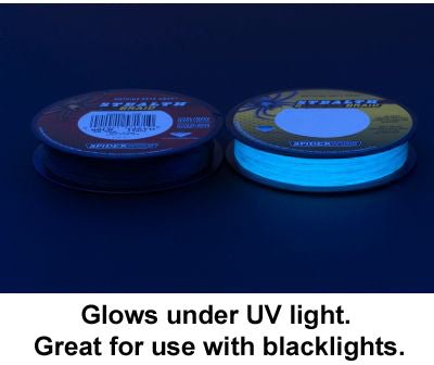 braided fishing line that glows under blacklight Spiderwire Stealth Glow Viz Braid