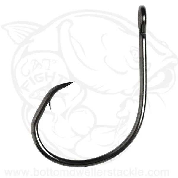 Eagle Claw Light Wire Offset Circle Sea Hooks Model L197BKGH Small Pack