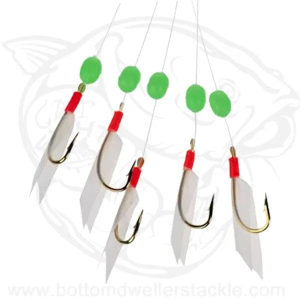 Mustad SPR Sabiki Rig Red Head with white wings