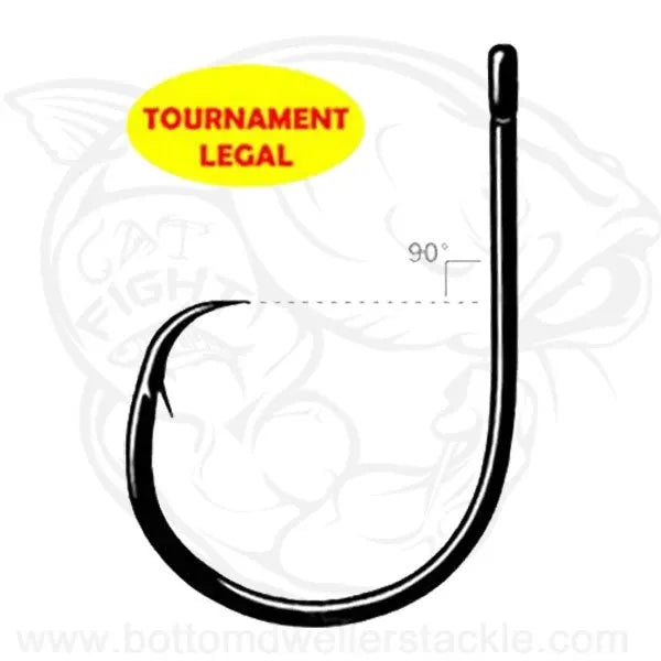 SSW Inline Circle hooks, with a straight eye, plus an in-line shank and hook point that qualifies as tournament legal. Features include an all-purpose medium shank, a super-sharp hangnail point, and a corrosion resistant black chrome finish. Ideal for presenting big baits to husky game fish like striped bass, redfish, and white seabass. Approved for sailfish by the Miami Billfish Association.