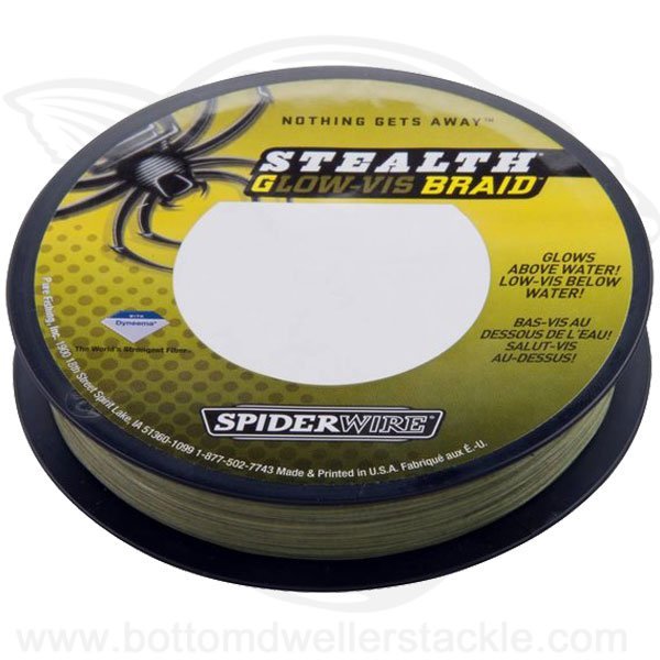braided fishing line that glows under black light Spiderwire Stealth Glow Viz Braid – Bottom Dwellers Tackle