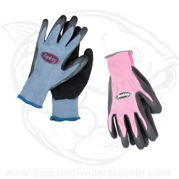 Berkley Coated Grip Gloves available in blue or pink