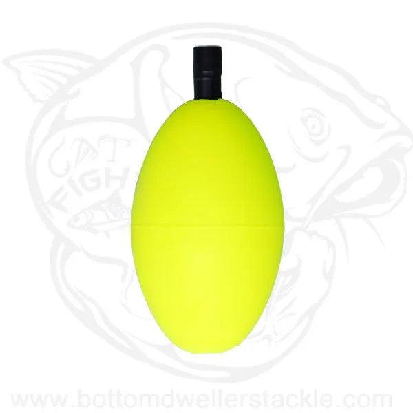 Comal tackle foam peg float no slot yellow 2 inch oval