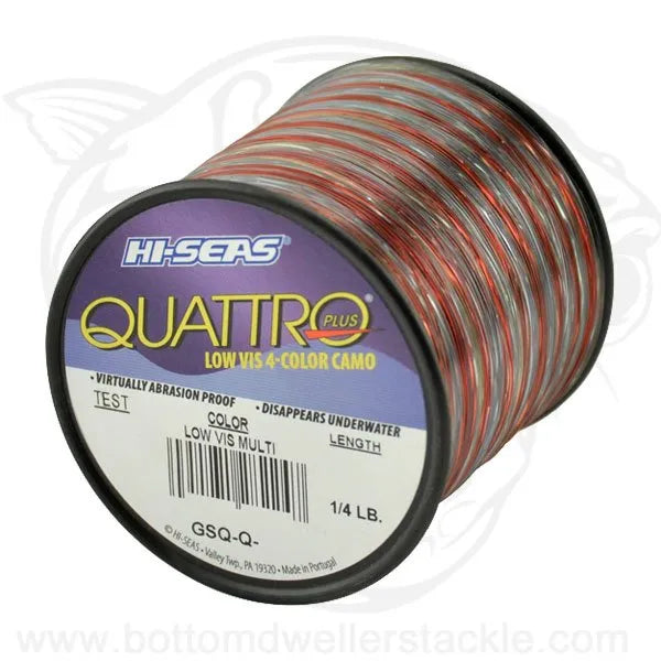 Hi-Seas Camo Quattro Monofilament Fishing Line Quarter Pound Spools
